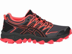 Asics GEL-FUJITRABUCO 7 Women's Trail Running Shoes Black / Coral | DHZ148309