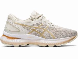 Asics GEL-NIMBUS 22 Knit Women's Running Shoes Beige / Gold | VJS571930