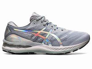 Asics GEL-NIMBUS 23 PLATINUM Men's Running Shoes White / Grey | GVW128976