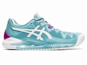Asics GEL-RESOLUTION 8 (D) Women's Tennis Shoes White / Blue | RSC014627