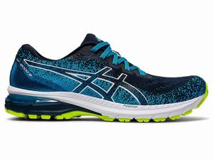 Asics GT-2000 9 KNIT Men's Running Shoes White / Blue | ZXU570846