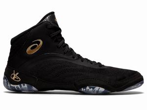 Asics JB ELITE V Men's Wrestling Shoes Black / Gold / Brown | FOB179382