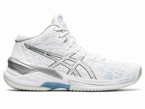 Asics SKY ELITE FF MT Women's Volleyball Shoes White / Silver | CWH725946